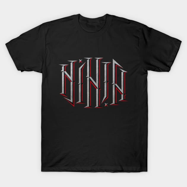 Ninja ambigram T-Shirt by wiktor_ares